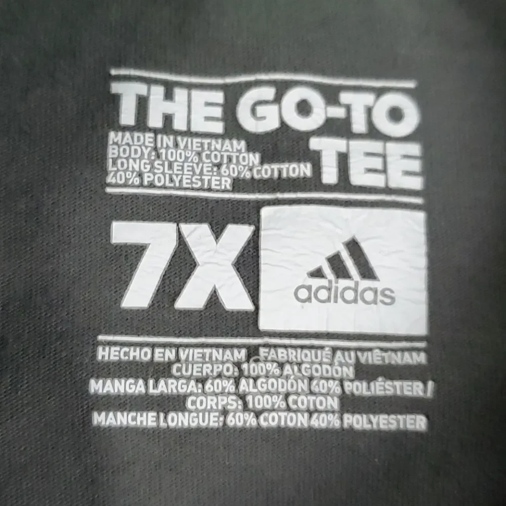 Adidas t-shirt grey green long sleeve - Picture 3 of 3